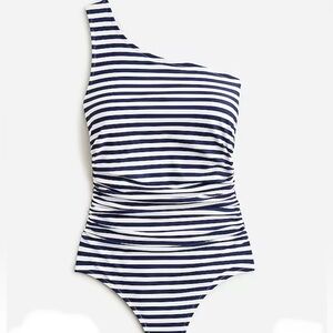 JCrew Sleek Ruched One Piece in Stripe
